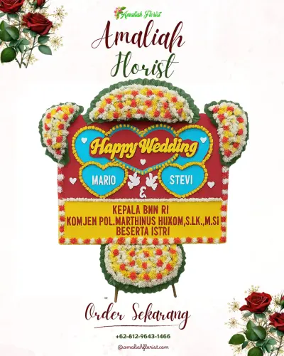 Karangan Papan Bunga Pernikahan di Cipetir